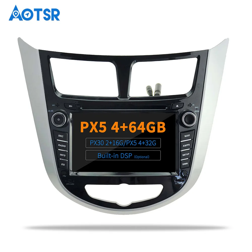 AOTSR Android 9 0/10 0 DSP радио для Hyundai Accent Verna 2011 2017 Автомобильный GPS навигатор 1 Din Bluetooth