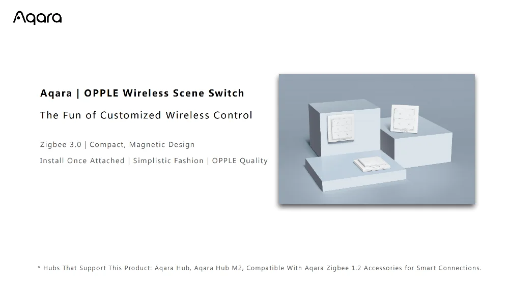 Aqara Opple Wireless Switch Magnetic Smart Light Switch App Control Wireless Wall Switch No Wiring Required for Mihome Mijia App