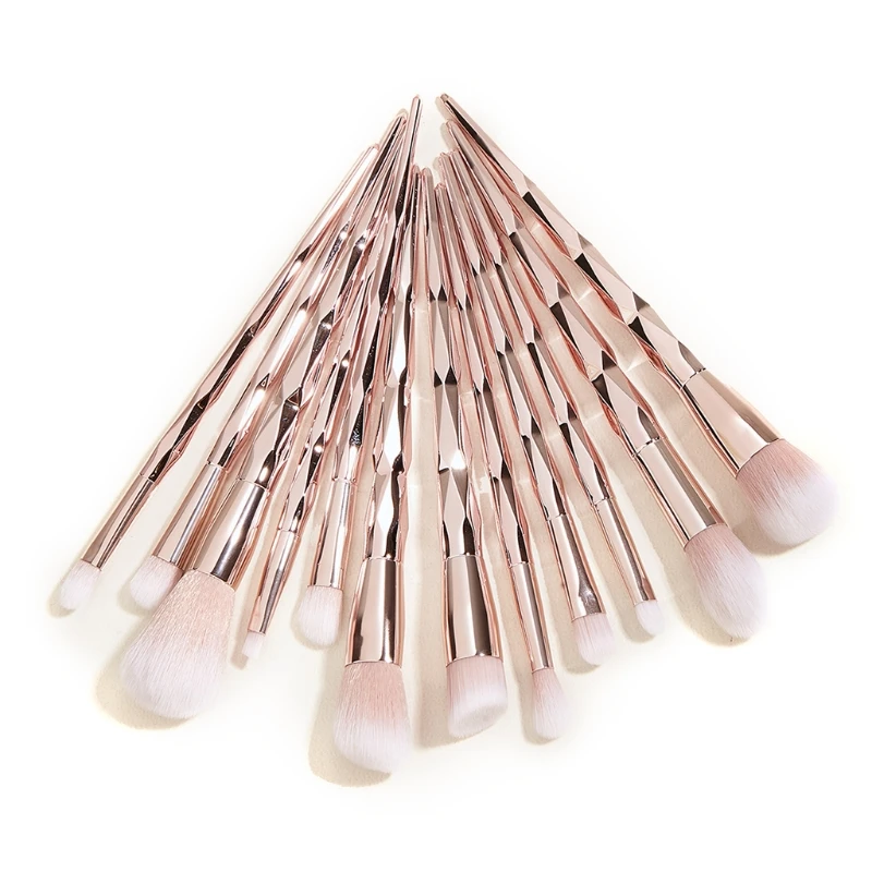 12pcs/set Portable Foundation Makeup Brush Powder Blusher Cosmetic Tool Fashion Purple Betel Gold Nail Art Dust Remover C1FF | Красота и