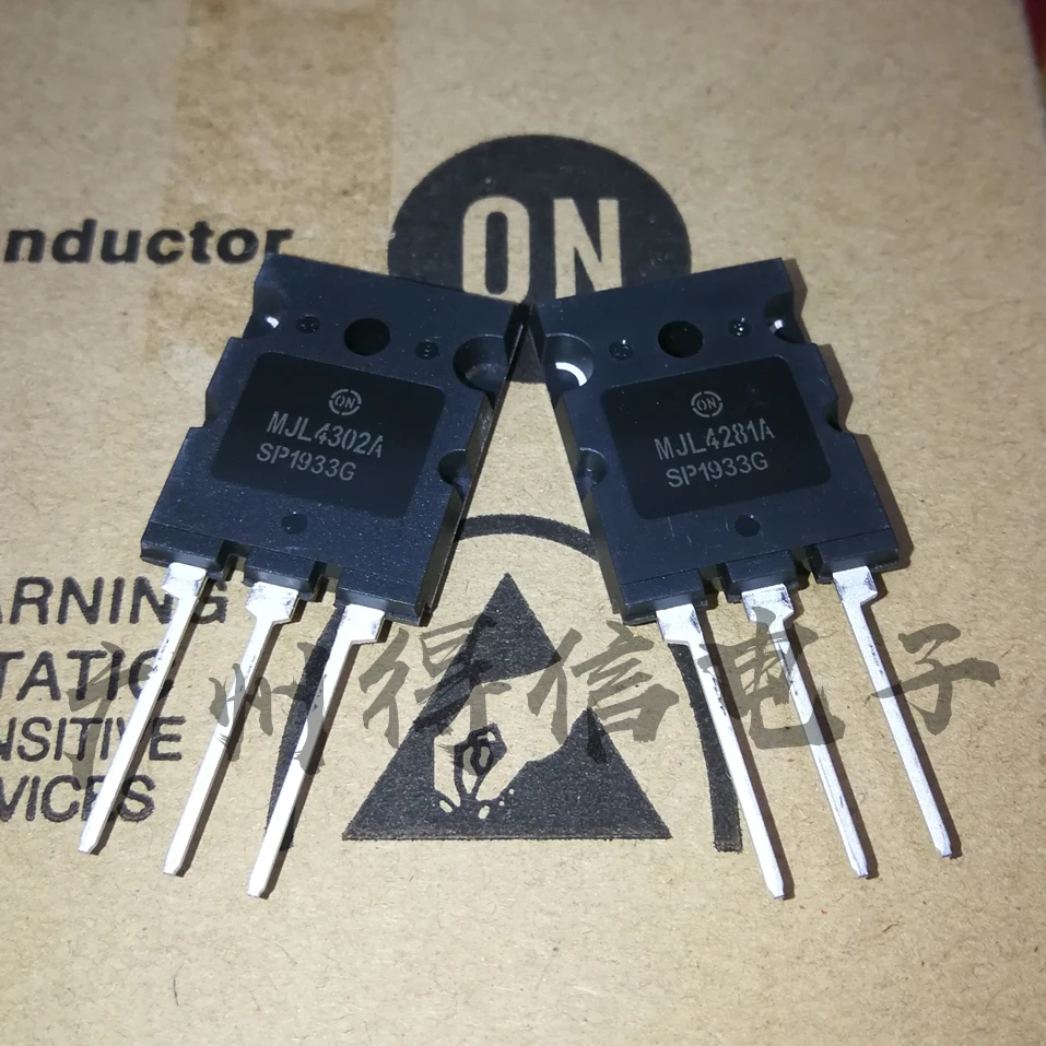 New Original 1Pair(2Pcs)/Lot MJL4302A MJL4302AG + MJL4281A MJL4281AG TO-3PL 15A 350V 230W NPN + PNP Power Transistor