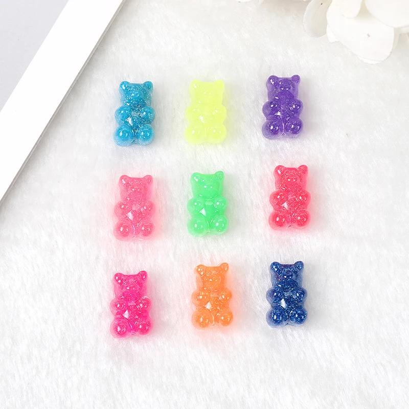 20pcs 16mm*10mm Cute resin Cartoon  gummy bear beads for DIY decoration