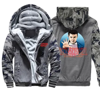 

2020 Mens Tv Show Stranger Things Hoodies Sweatshirt Mens Fashion Casual Wool Liner Hoody Jackets Thick Winter Thickens Hooded