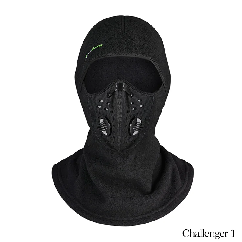 ROCKBROS Winter Cycling Cap Fleece Thermal Keep Warm Windproof Cycling Face Mask Balaclava Skiing Fishing Skating Hat Headwear - Цвет: Challenger 1