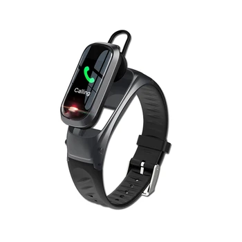 

B9 Wireless Earphone Smart Watch Heart Rate Blood Pressure Fitness Bracelet 5.0AI Voice Bluetooth Headset Watch Black