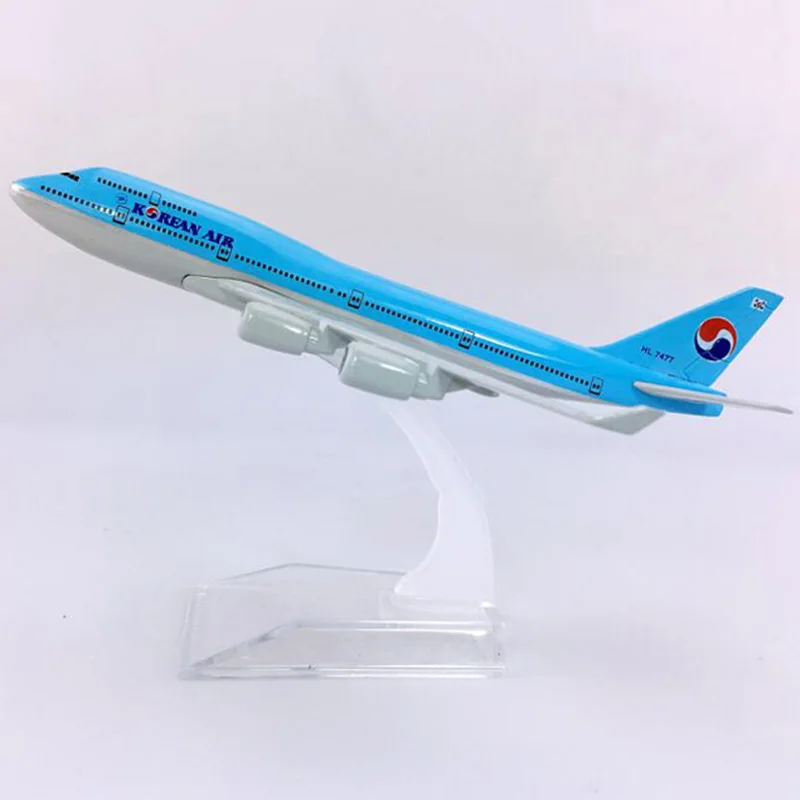 16 см 1:400 масштаб Boeing B747-400 модель Air Korean авиационный самолет шасси сплав самолет коллекционный дисплей самолет игрушка
