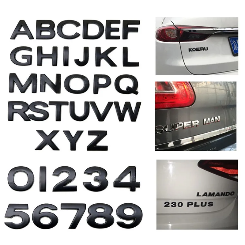 25mm Car Auto Chrome Metal DIY 3D ABC Letters Digital Alphabet Emblem