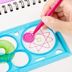 Ensemble de règles de dessin colorées pour enfants, Puzzle créatif, 1 paquet/lot, apprentissage de la règle de dessin, fournitures de papeterie scolaire, cadeau 