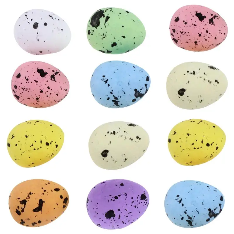 100pcs Funny Easter DIY Eggs Foam Photo Props Simulation Decorations Kids Random Color | Дом и сад
