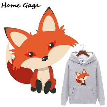 

20pcs/lot Homegaga Cartoon Fox Heat Transfer Cute Animal heat press stickers Diy thermal transfer for clothing D2521
