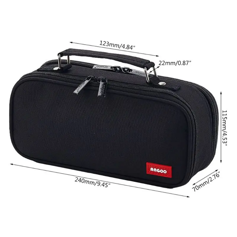 Pencil Case Cosmetic Bag Double Layer Large Capacity Makeup Pouch School Office