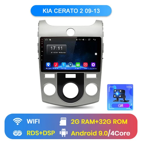 Junsun 2G+ 32G Android 8,1 для KIA Cerato 2 2009 2010-2013 авто 2 din Радио стерео плеер Bluetooth gps навигация без dvd - Цвет: 2-32GB for wifi