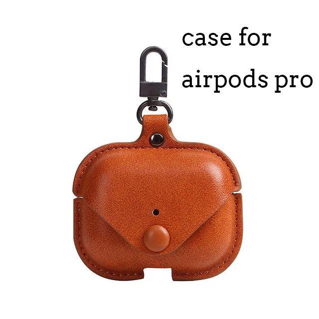 Brown for pro Роскошный мягкий чехол для Apple Airpods, аксессуары, роскошный кожаный чехол для AirPods 2 pro, наушники 3, черный чехол с брелоком - Цвет: Brown for pro