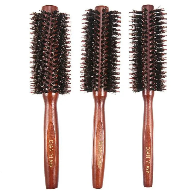 Расческа для волос Расческа для вьющихся волос расчески-антистатики деревянная ручка круглые щетки расческа для волос завивка Парикмахерская стильная расческа для волос