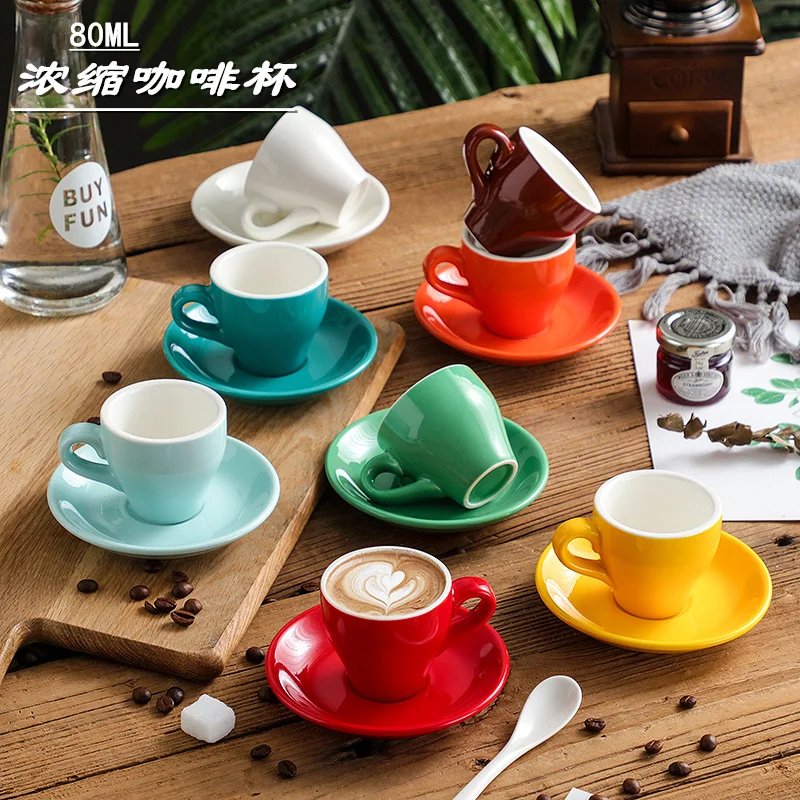 80ml Espresso Coffee Cups Set Porcelain 