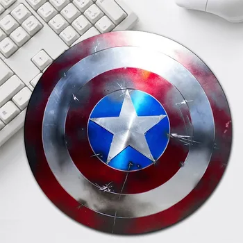 

New Arrival Captain America Shield Design Mouse Pad Durable Desktop Mousepad Computer Round Mouse Mat Mice Pad