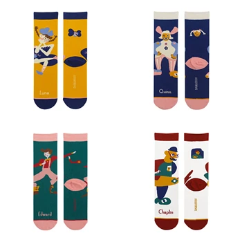 

New Cartoon Movie Character Image Socks Edward Scissorhands Joker Quinn Luna Chaplin Harajuku Women Socks Men socks