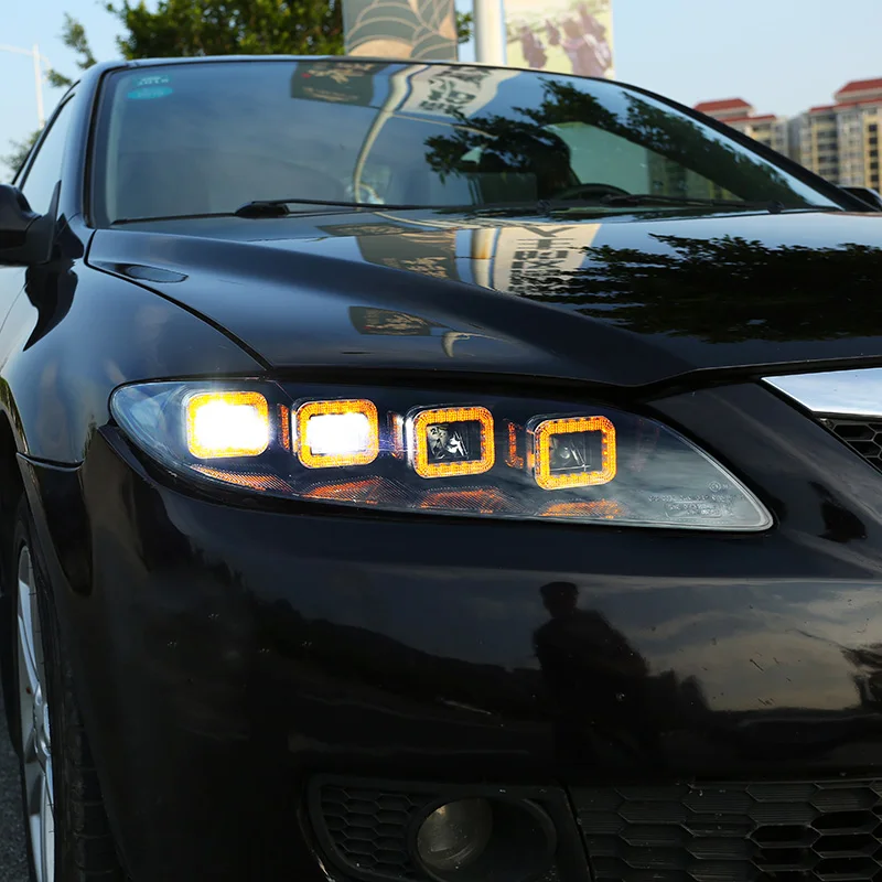 Для 08-15 Mazda 6 фара в сборе модифицированная для Bugatti Светодиодный дневной ходовой свет светодиодный свет Главная фара в сборе