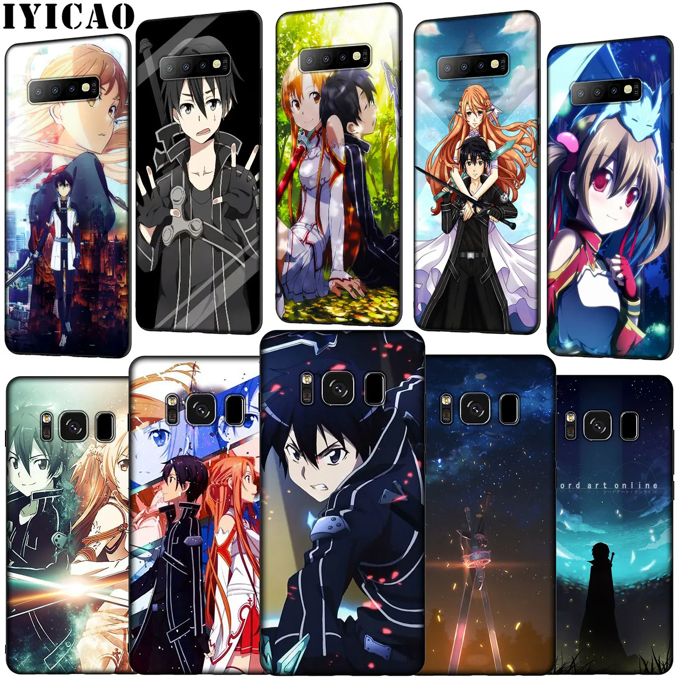 IYICAO sword art online SAO Мягкий силиконовый чехол для телефона Samsung Galaxy S20 Ultra S10 Lite S9 S8 Plus S6 S7