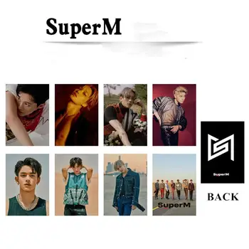 

KPOP SuperM Mini Album Photocard Self Made Round Corner HD Photograph Cards 8pcs