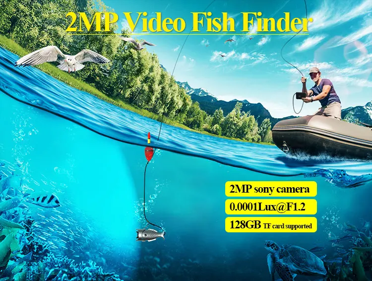 Full HD 2MP подводный рыболокатор ледяная Рыбалка видеокамера(12 шт ИК огни угол 170 градусов