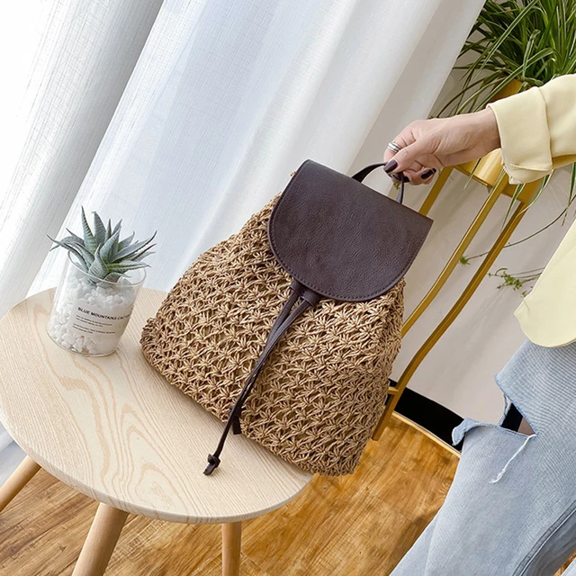 Mochila Mujer Verano Mochila De Paja Ynport Para Mujer Bolso De