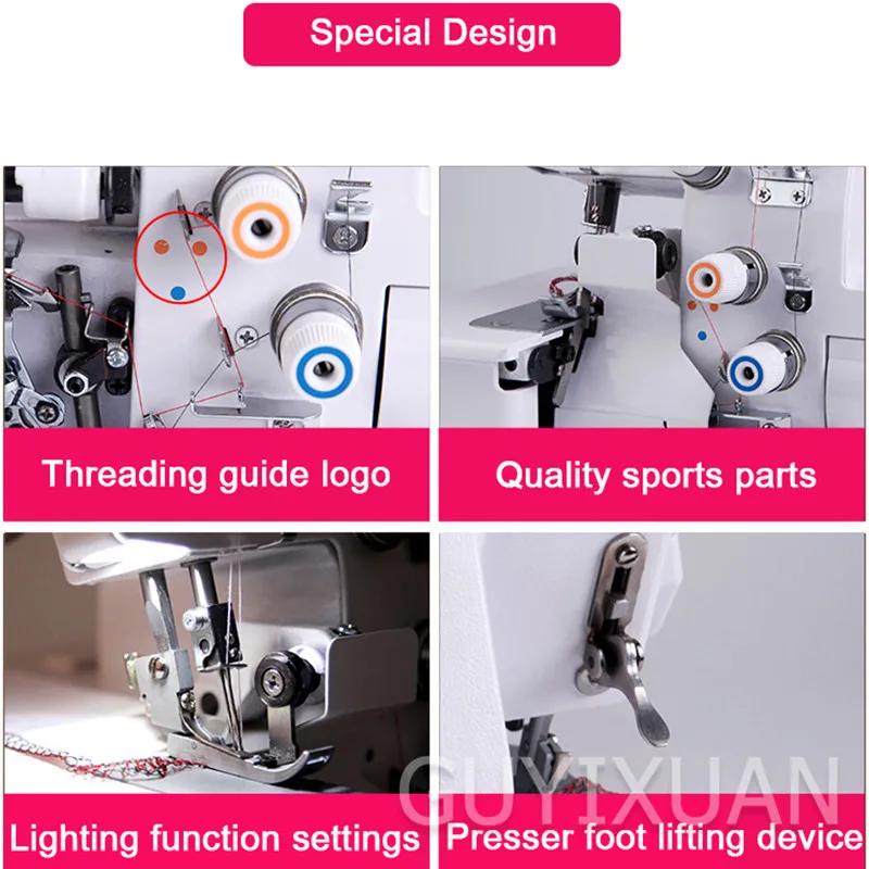 120W бытовой Электрический четыре нитей оверлок швейная машина многофункциональный настольный четырехпроводная трехпроводной двойная линия кромкозагибочная машина