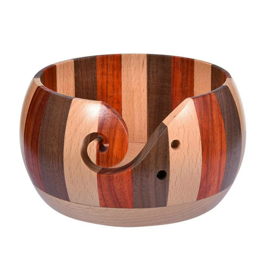 

Wooden Yarn Storage Bowl Organizer Knitted Crochet Wool Storage Bowl Sewing Needlework Supplies Storage