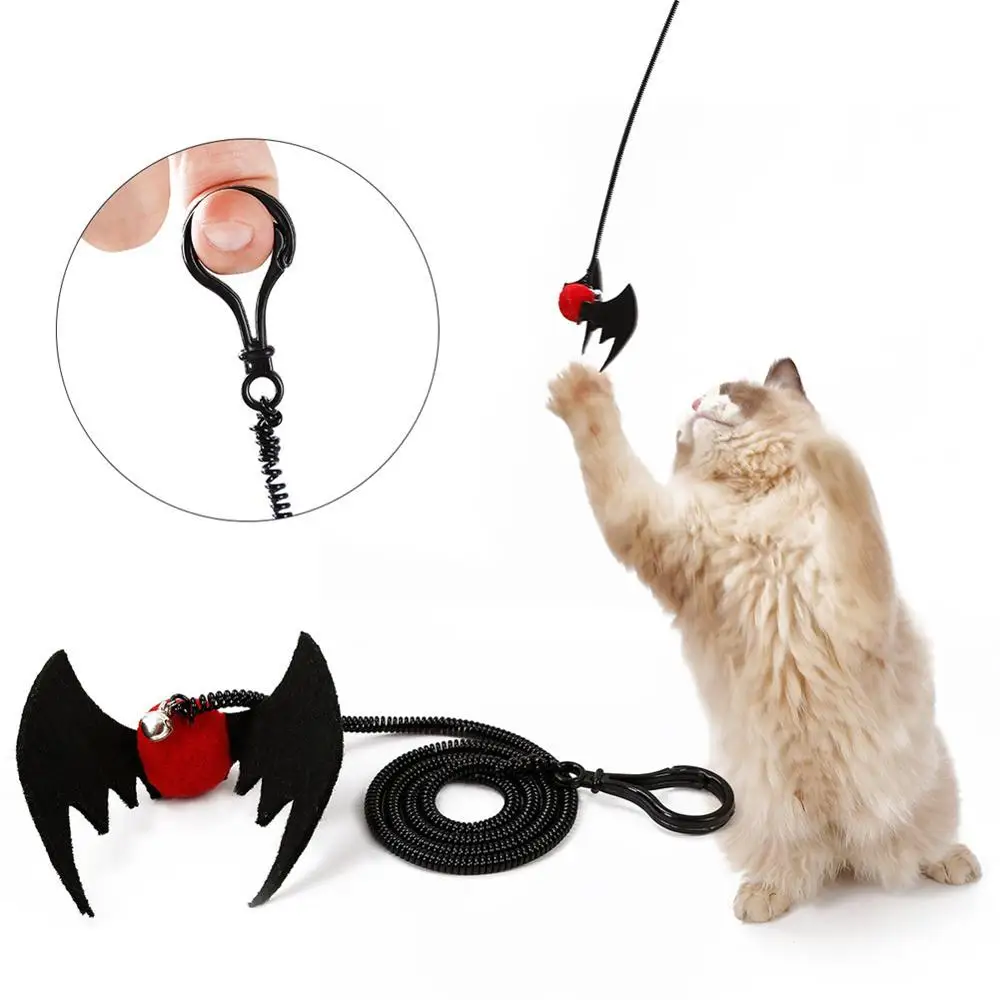 Игрушки для кошек Хэллоуин кошка котенок игрушка, котенок питомец игрушки летучая мышь паук дизайн летающий палец игрушки для домашних животных