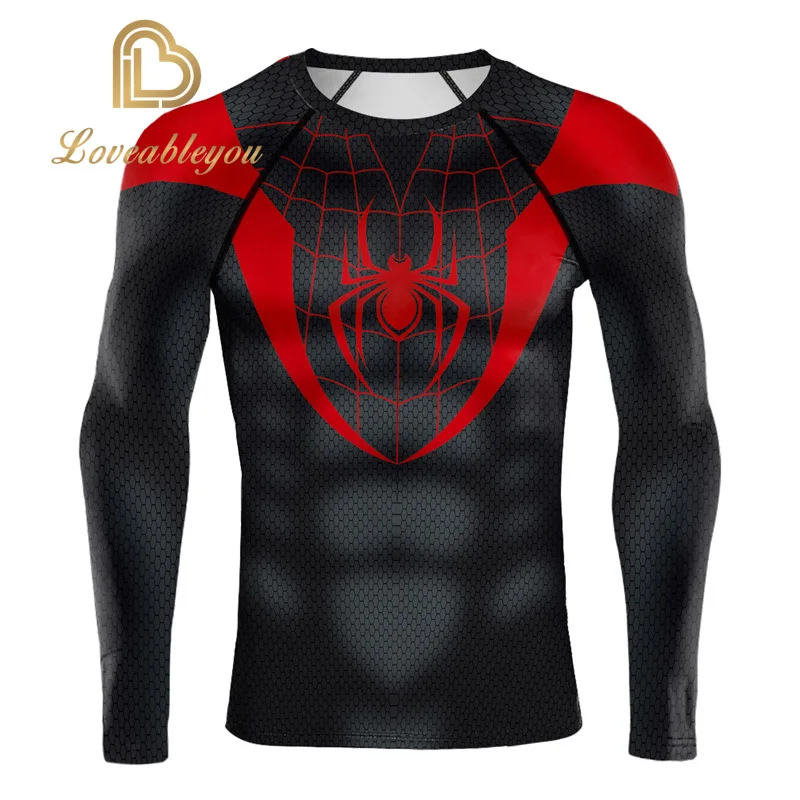 

2020 New Arrival Raglan Sleeve Spiderman 3D Printed T shirts Men Super Hero Cosplay Costume Cloth Fitness Tops Male