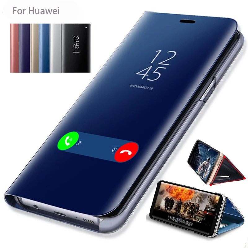 Умный зеркальный флип-чехол для Huawei P20 P40 P30 Lite Pro Y6 Y7 P Smart 2019 Mate 20 lite Honor 10 9 8X 8A 10i 9X