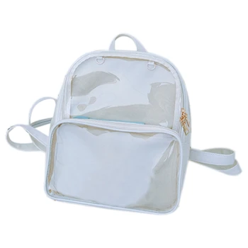 

New Cute Transparent Ladies Backpack Pvc Jelly Color Student Bag Fashion Girl Backpack