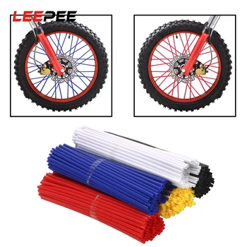 

LEEPEE 72pcs Motorcycle Bike Wheel Rim Spokes Skins Off Road Shrouds Covers Motorbike Accessorie Moto Wheel Hub Decoration