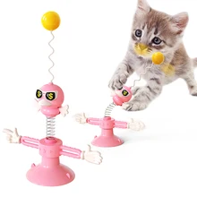 

Pet Cat Toy Spring Bird Turntable Tumbler Interactive Funny Balance Products Windmill Kitten Wire Cat Balls Cats Accessories