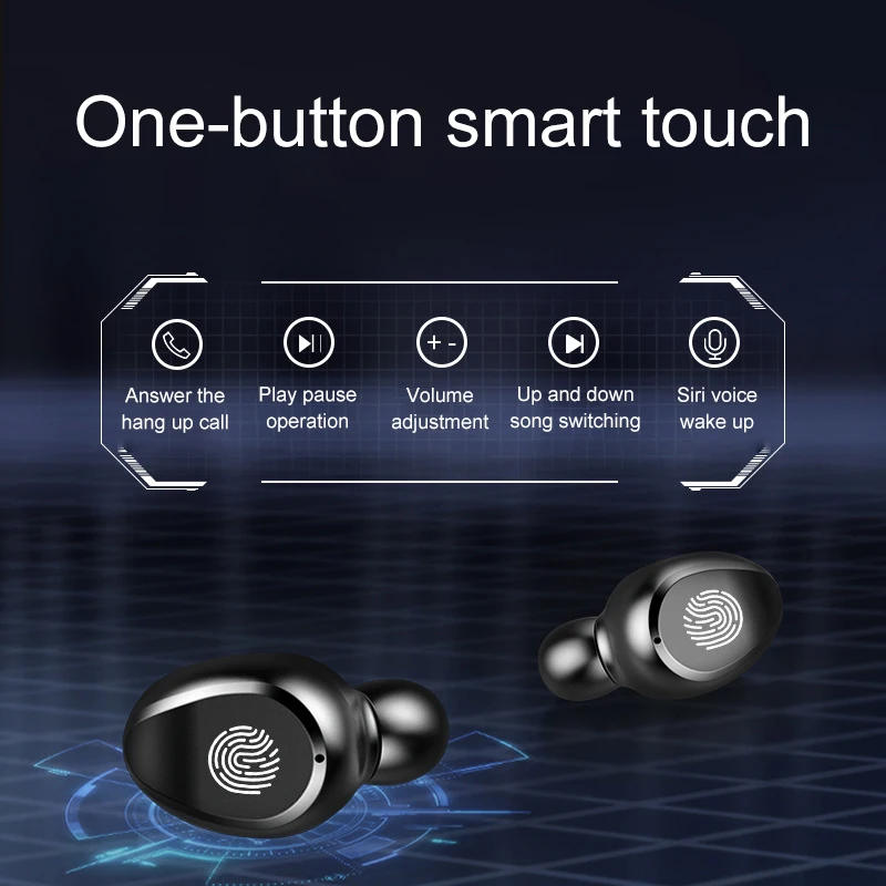 Wireless Earphone Bluetooth 5 0 TWS Headset With Mic 2000mAh Power Bank for iPhone Huawei Samsung F9 Waterproof Wireless Earbuds