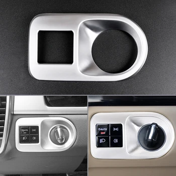 

DWCX Inner Front Headlight Switch Button Frame Trim Cover Head Light Matte Silver ABS Fit for Porsche Cayenne 2018 2019