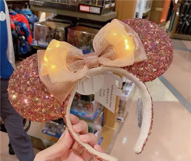 2021 New Disney Headband Christmas For Women Shanghai Disneyland Minnie Ears Bow Donut wreath Christmas Gift For Girls New Year 6