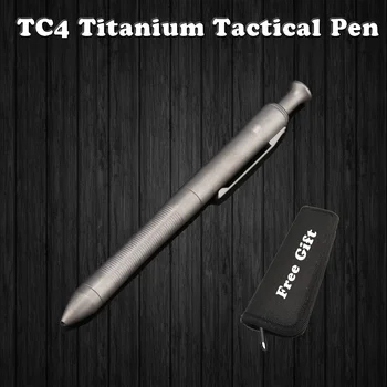 

High Quality Titanium TC4 Tactical Pen Self Defense Business Writing Pen Outdoor EDC Tool Pen Bag Christmas Gift