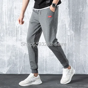 

2020 pants men's casual pants autumn cotton pants beam foot pants plus velvet padded sports pants men