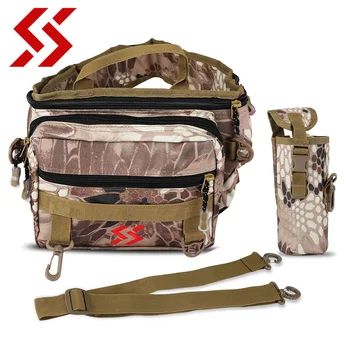 

Sougayilang Waterproof Fishing Bag Multi-Purpose Backpack 3Layer Nylon Bag Outdoor Fishing Tackle Bag Gray Camouflage