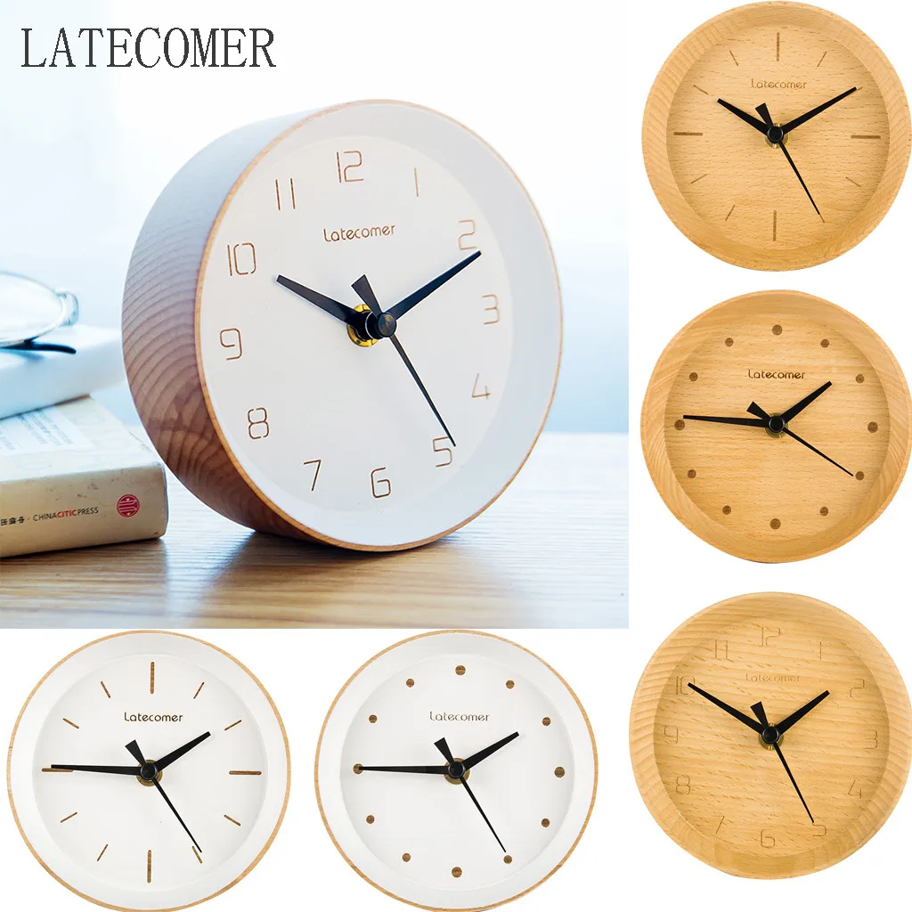 Будильник в японском стиле деревянный Настольный спальня гостиная настольные электронные цифровые часы 8,12