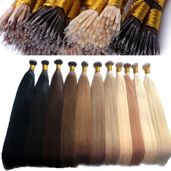 

Toysww Nano Ring Hair Extensions Double Drawn Virgin Human Hair 100g/pack 18"-24" Nano Bead Hair Extensions