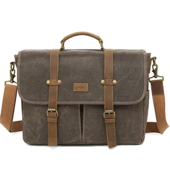 

COOLBELL Bag 17.3 Inch Hand Bag Ooil Wax Multi-function Laptop Bag Fashion Travel Business Outdoor Waterproof Bag