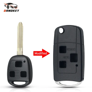 

Dandkey 10pcs For Toyota Prado Tarago Camry Corolla Rav 4 Avensis Echo Modified Flip 3 Buttons Remote Key Shell Fob TOY43 Blade