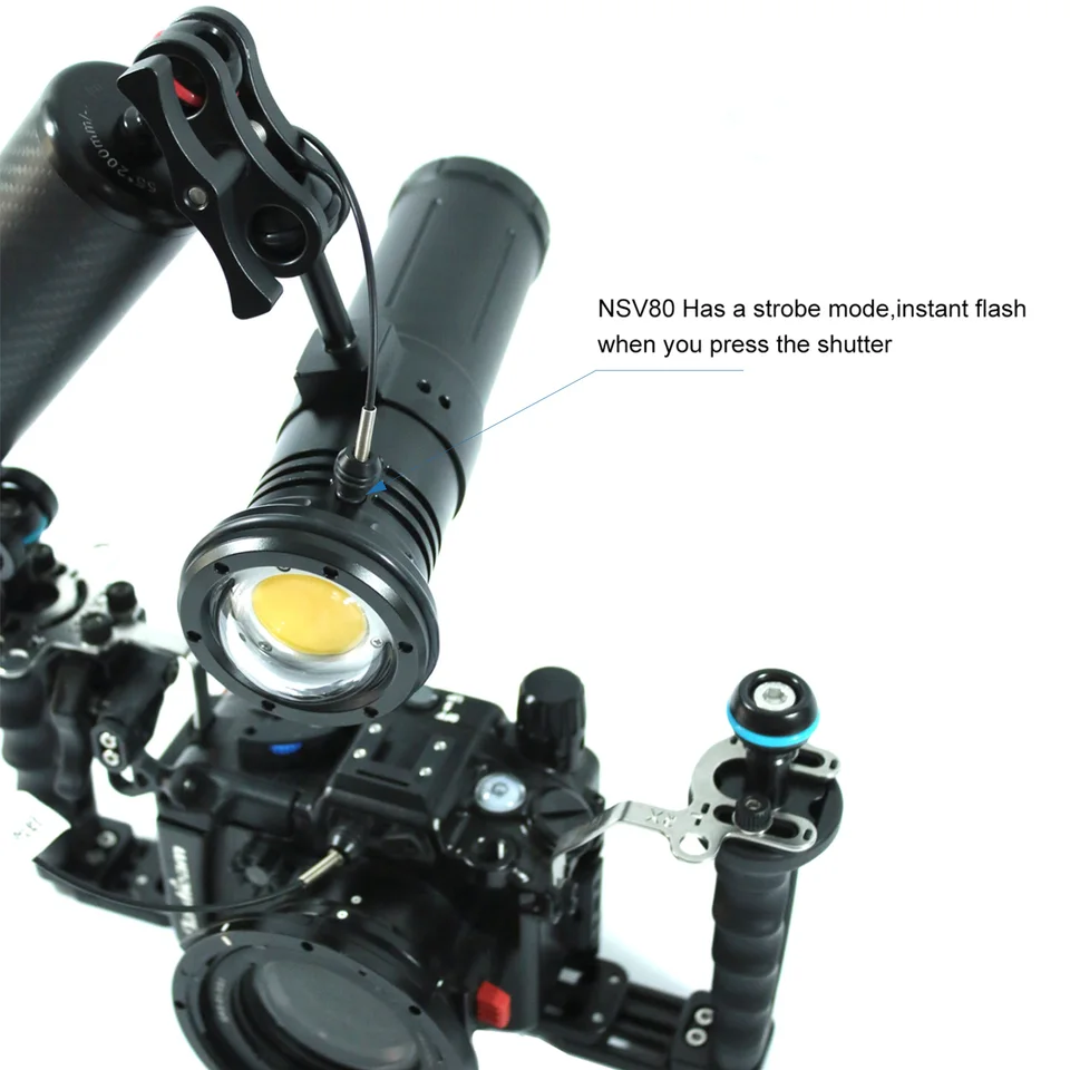 Nitescuba NSV80 Solar Flare 8000 lumens COB Led Diving Glare Video