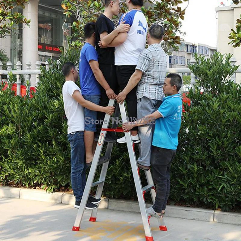 Koloniaal Leggen monteren Huishoudelijke Ladder Verdikte Opvouwbare Aluminium Visgraat Ladder 2M  Project Gecombineerd Ladder Klimmen Zolder Trap Ladder|Opstapjes en  trapladders| - AliExpress
