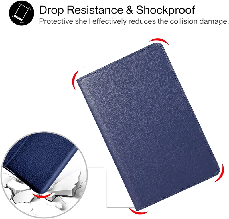 360 Degree Rotating PU Leather Flip Stand Tablet Case
