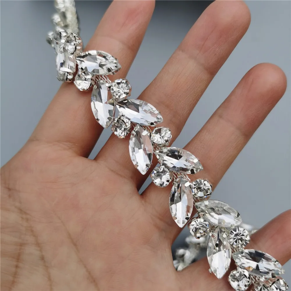 30cm Rhinestone Crystal Chain Bling Diamante Lace Diamond Trim Ribbon Necklace Applique Gem Sparkle Wedding Dress 0.59&quot Width | Дом и сад