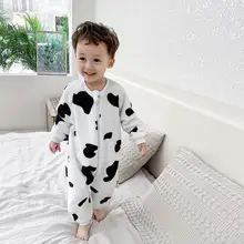 

Spring Autumn And Winter Children's Pajamas One-piece Flannel Thicken Boys Girls Home Clothes Fleece Baby Blanket Sleepers