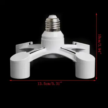 

E27 4 in 1 LED Base Holder Socket Light Lamp Bulbs Converter 360° Screw Adapter