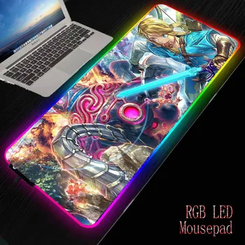 

MRGBEST RGB Computer Mousepad Large Mouse Pad Big Gamer Desk Mouse Mat Led Mause Pad Keyboard Mice Mat for Legend of Zelda Anime